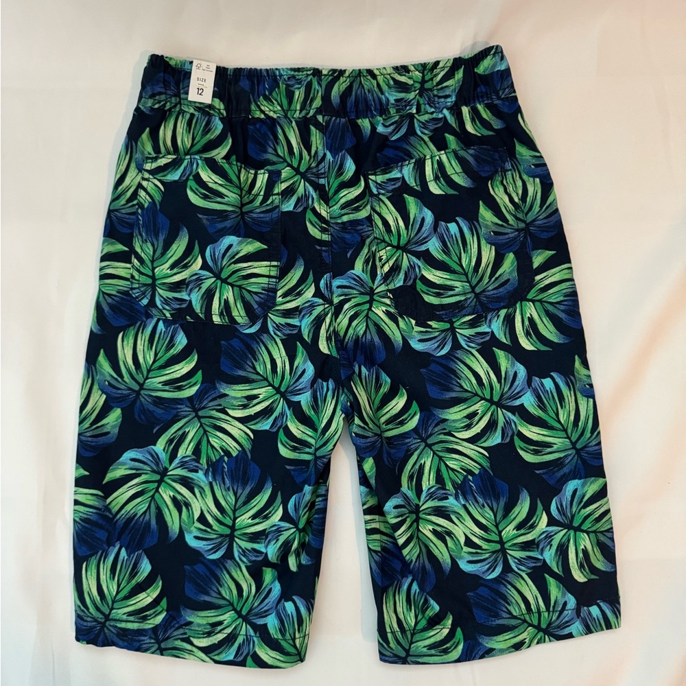 NWT, PLACE The Children’s Place Green and Blue Tropical Leaf Boy Shorts Size 12 - Picture 5 of 12